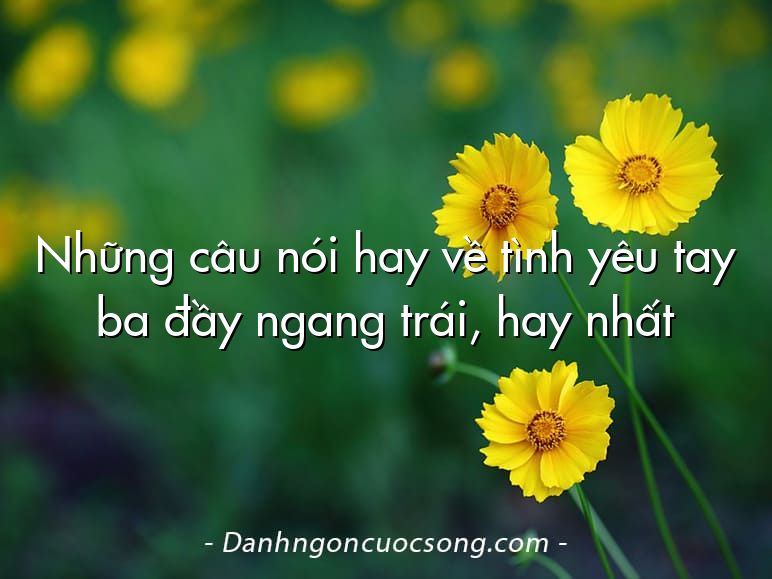 Những câu nói hay về tình yêu tay ba đầy ngang trái, hay nhất