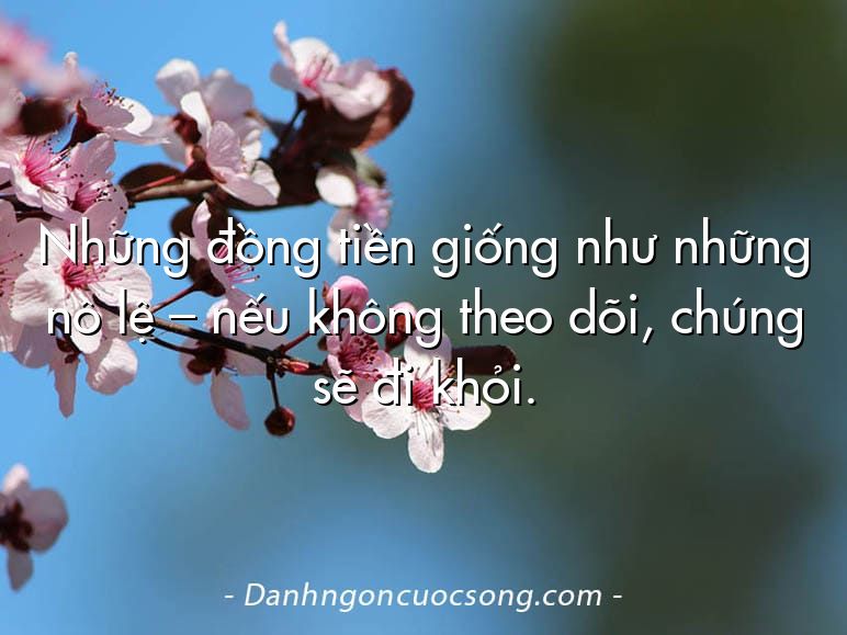 Những đồng tiền giống như những nô lệ – nếu không theo dõi, chúng sẽ đi khỏi.