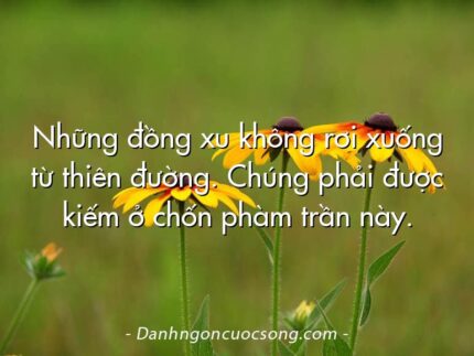 Những đồng xu không rơi xuống từ thiên đường. Chúng phải được kiếm ở chốn phàm trần này.