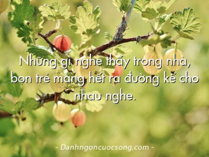 Những gì nghe thấy trong nhà, bọn trẻ mang hết ra đường kể cho nhau nghe.