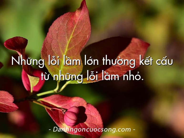 Những lỗi lầm lớn thường kết cấu từ những lỗi lầm nhỏ.