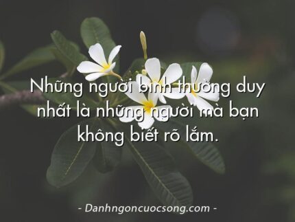 Những người bình thường duy nhất là những người mà bạn không biết rõ lắm.