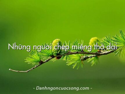 Những người chép miệng thở dài