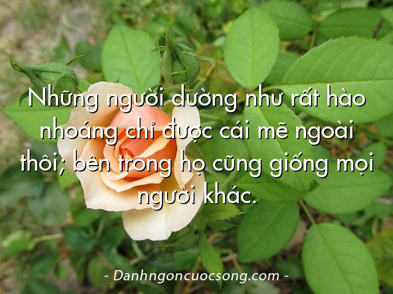 Những người dường như rất hào nhoáng chỉ được cái mẽ ngoài thôi; bên trong họ cũng giống mọi người khác.
