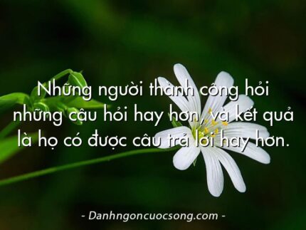 Những người thành công hỏi những câu hỏi hay hơn, và kết quả là họ có được câu trả lời hay hơn.