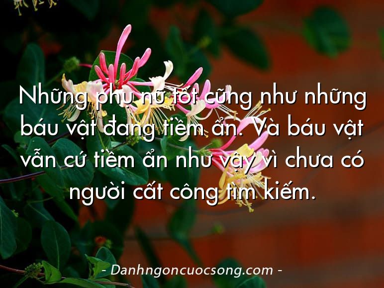 Những phụ nữ tốt cũng như những báu vật đang tiềm ẩn. Và báu vật vẫn cứ tiềm ẩn như vậy vì chưa có người cất công tìm kiếm.