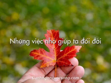 Những việc nhỏ giúp ta đổi đời