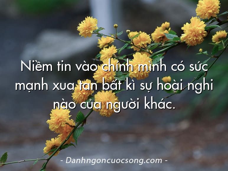 Niềm tin vào chính mình có sức mạnh xua tan bất kì sự hoài nghi nào của người khác.
