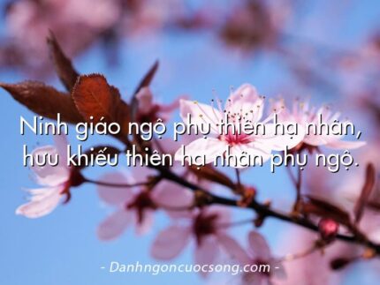 Ninh giáo ngộ phụ thiên hạ nhân, hưu khiếu thiên hạ nhân phụ ngộ.