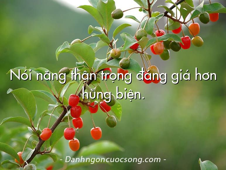 Nói năng thận trọng đáng giá hơn hùng biện.