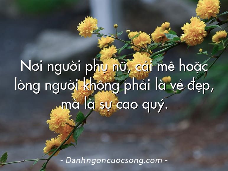 Nơi người phụ nữ, cái mê hoặc lòng người không phải là vẻ đẹp, mà là sự cao quý.