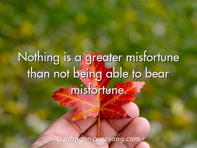 Nothing is a greater misfortune than not being able to bear misfortune.