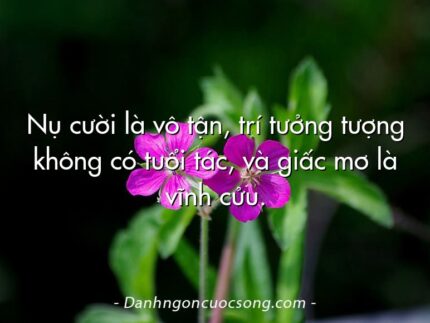 Nụ cười là vô tận, trí tưởng tượng không có tuổi tác, và giấc mơ là vĩnh cửu.