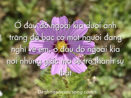 Ở đâu đó ngoài kia dưới ánh trăng đã bạc có một người đang nghĩ về em, ở đâu đó ngoài kia nơi những giấc mơ sẽ trở thành sự thật