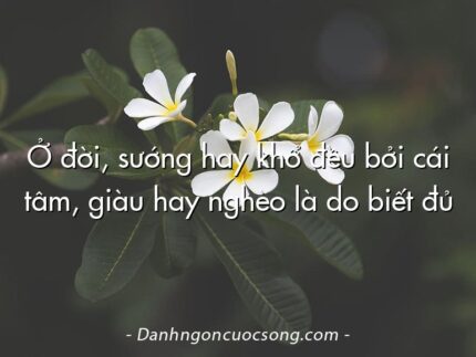Ở đời, sướng hay khổ đều bởi cái tâm, giàu hay nghèo là do biết đủ