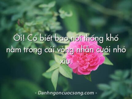 Ôi! Có biết bao nỗi thống khổ nằm trong cái vòng nhẫn cưới nhỏ xíu.