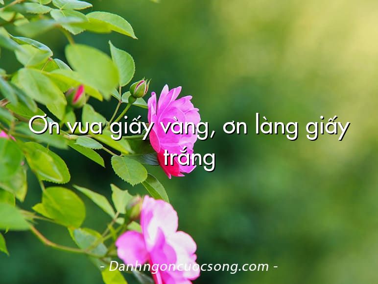 Ơn vua giấy vàng, ơn làng giấy trắng