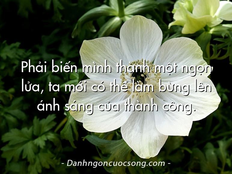 Phải biến mình thành một ngọn lửa, ta mới có thể làm bừng lên ánh sáng của thành công.