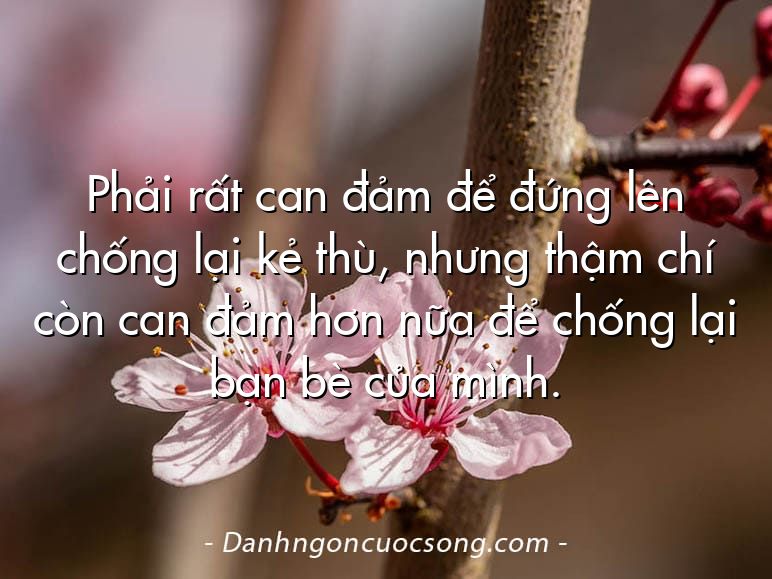 Phải rất can đảm để đứng lên chống lại kẻ thù, nhưng thậm chí còn can đảm hơn nữa để chống lại bạn bè của mình.