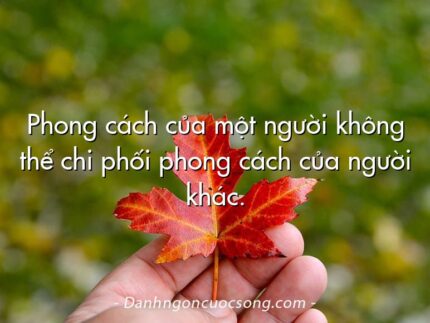 Phong cách của một người không thể chi phối phong cách của người khác.