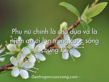 Phụ nữ chính là chỗ dựa và là niềm an ủi lớn trong cuộc sống chúng ta.