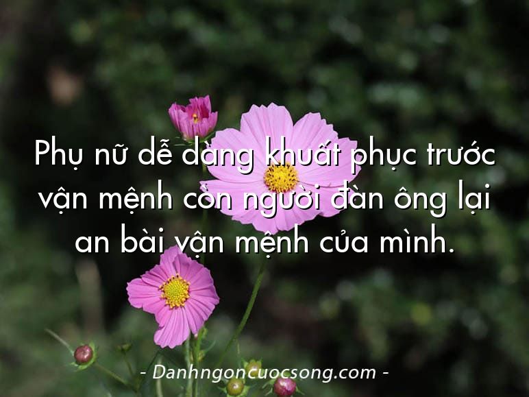 Phụ nữ dễ dàng khuất phục trước vận mệnh còn người đàn ông lại an bài vận mệnh của mình.