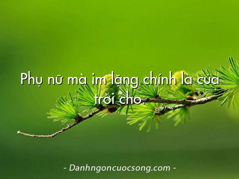Phụ nữ mà im lặng chính là của trời cho.
