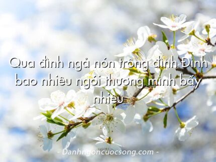 Qua đình ngả nón trông đình Đình bao nhiêu ngói thương mình bấy nhiêu
