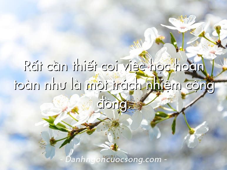 Rất cần thiết coi việc học hoàn toàn như là một trách nhiệm cộng đồng.