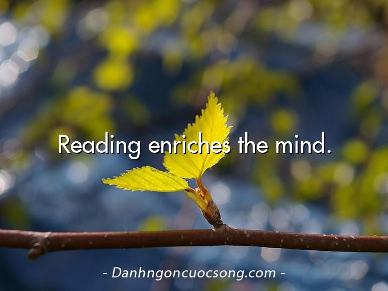 Reading enriches the mind.