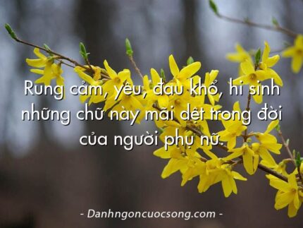 Rung cảm, yêu, đau khổ, hi sinh những chữ này mãi dệt trong đời của người phụ nữ.