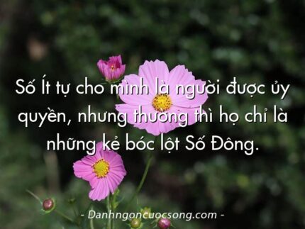 Số Ít tự cho mình là người được ủy quyền, nhưng thường thì họ chỉ là những kẻ bóc lột Số Đông.