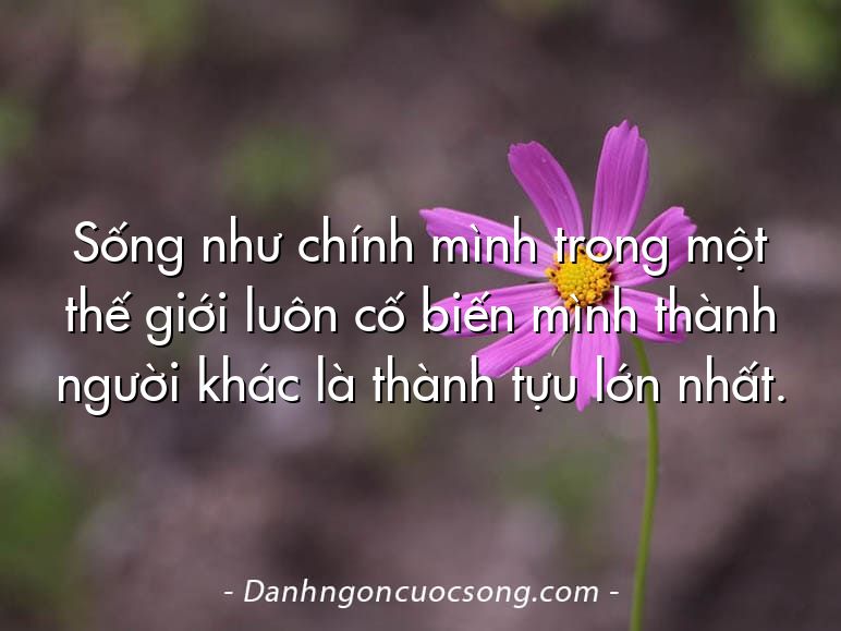 Sống như chính mình trong một thế giới luôn cố biến mình thành người khác là thành tựu lớn nhất.