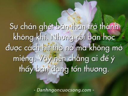 Sự chán ghét bản thân trở thành không khí. Nhưng rồi bạn học được cách hít thở nó mà không mở miệng. Vậy nên chẳng ai để ý thấy bạn đang tổn thương.