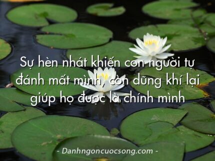 Sự hèn nhát khiến con người tự đánh mất mình, còn dũng khí lại giúp họ được là chính mình