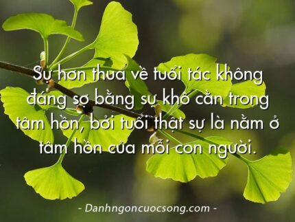 Sự hơn thua về tuổi tác không đáng sợ bằng sự khô cằn trong tâm hồn, bởi tuổi thật sự là nằm ở tâm hồn của mỗi con người.