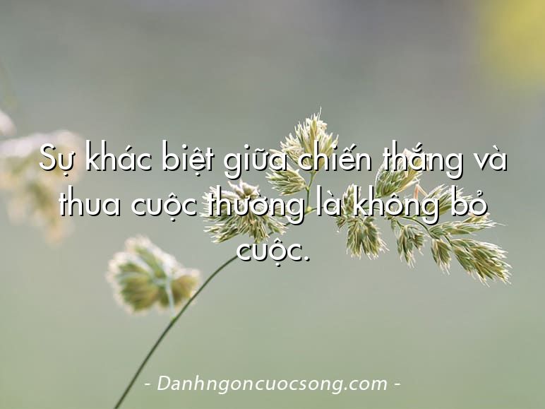 Sự khác biệt giữa chiến thắng và thua cuộc thường là không bỏ cuộc.