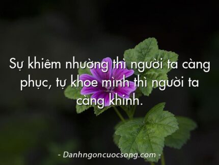 Sự khiêm nhường thì người ta càng phục, tự khoe mình thì người ta càng khinh.