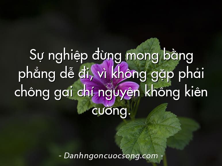 Sự nghiệp đừng mong bằng phẳng dễ đi, vì không gặp phải chông gai chí nguyện không kiên cường.