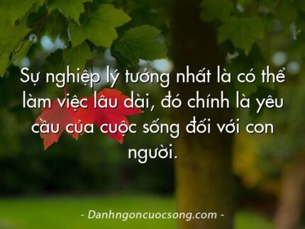 Sự nghiệp lý tưởng nhất là có thể làm việc lâu dài, đó chính là yêu cầu của cuộc sống đối với con người.