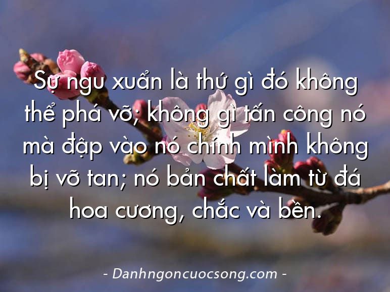 Sự ngu xuẩn là thứ gì đó không thể phá vỡ; không gì tấn công nó mà đập vào nó chính mình không bị vỡ tan; nó bản chất làm từ đá hoa cương, chắc và bền.