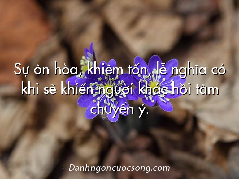 Sự ôn hòa, khiêm tốn, lễ nghĩa có khi sẽ khiến người khác hồi tâm chuyển ý.