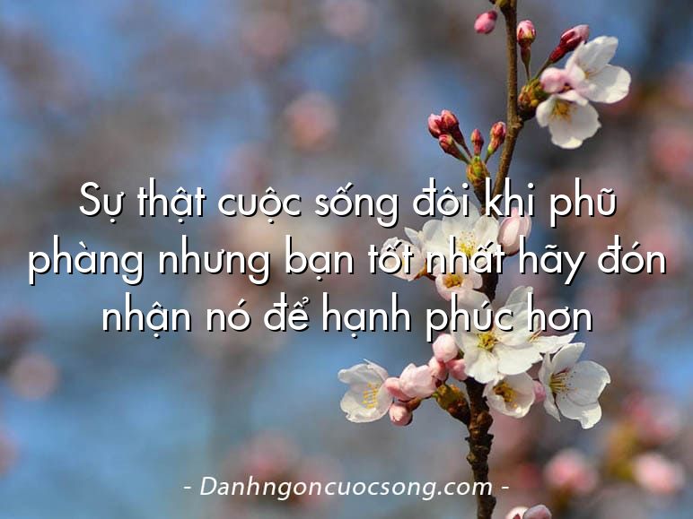 Sự thật cuộc sống đôi khi phũ phàng nhưng bạn tốt nhất hãy đón nhận nó để hạnh phúc hơn