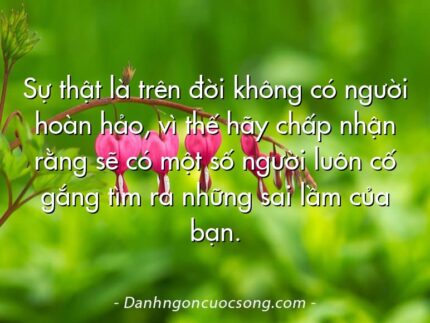 Sự thật là trên đời không có người hoàn hảo, vì thế hãy chấp nhận rằng sẽ có một số người  luôn cố gắng tìm ra những sai lầm của bạn.