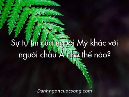 Sự tự tin của người Mỹ khác với người châu Á như thế nào?
