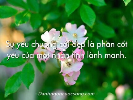Sự yêu chuộng cái đẹp là phần cốt yếu của một nhân tính lành mạnh.