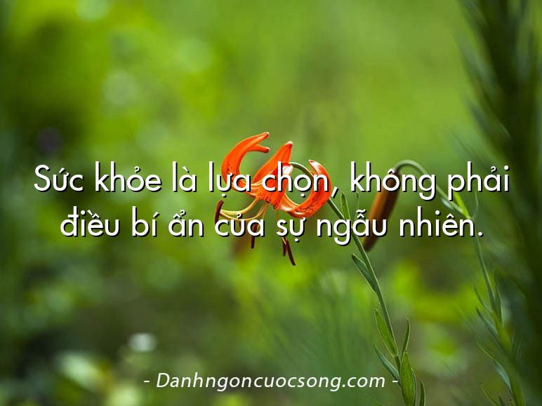 Sức khỏe là lựa chọn, không phải điều bí ẩn của sự ngẫu nhiên.
