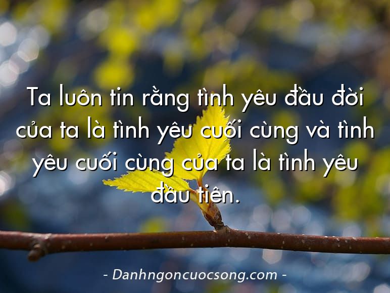Ta luôn tin rằng tình yêu đầu đời của ta là tình yêu cuối cùng và tình yêu cuối cùng của ta là tình yêu đầu tiên.