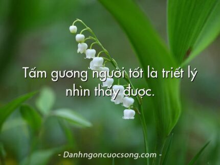 Tấm gương người tốt là triết lý nhìn thấy được.