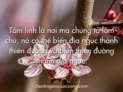 Tâm linh là nơi mà chúng ta làm chủ, nó có thể biến địa ngục thành thiên đường và biến thiên đường thành địa ngục.